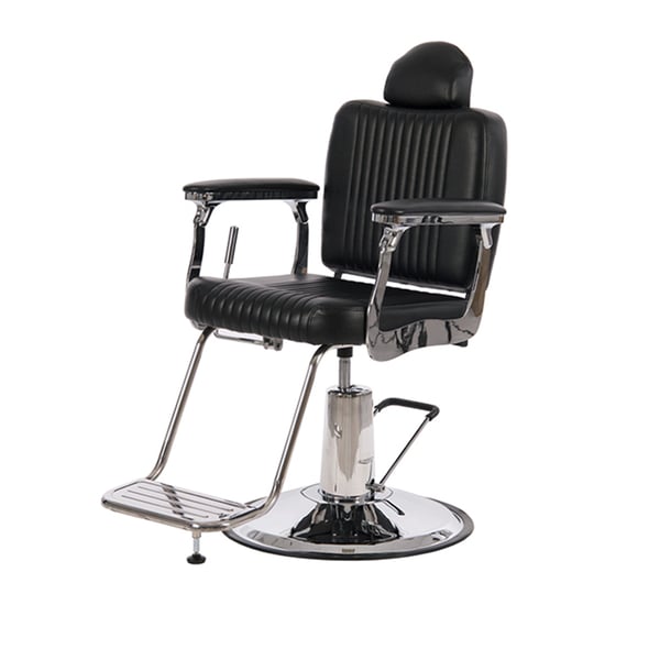 Sillón de barbero Vidal: Estilo modesto y de líneas rectas, hidráulico, reclinable y giratorio